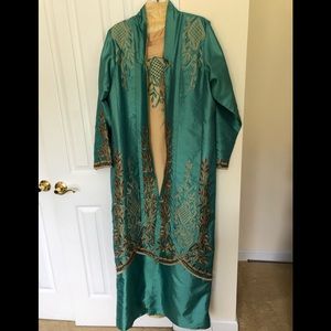 Maxi evening gown/ dress size XL in aqua green